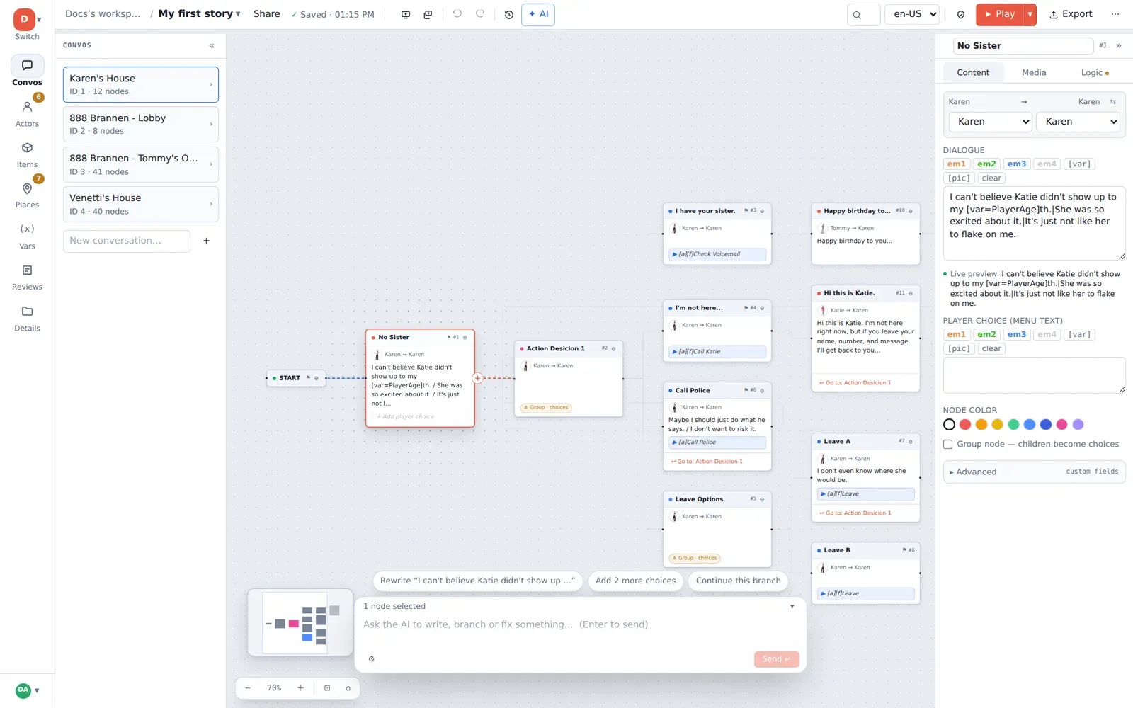 The editor in the light theme