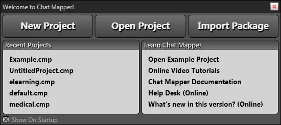 The Desktop welcome screen